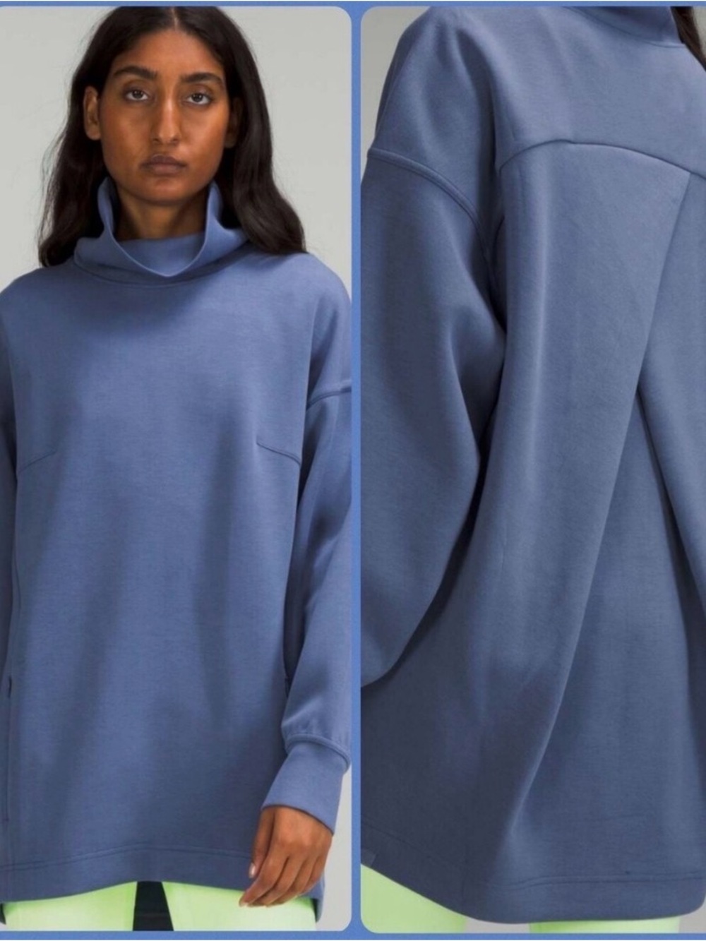 lululemon athletica Relaxed Funnel Neck Tunic in Slate Blue